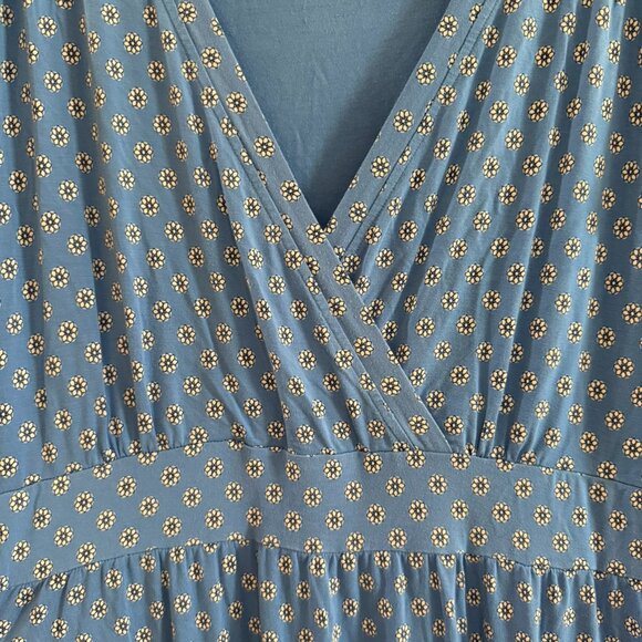 LL Bean Blue and White Floral Dress - Picture 3 of 5